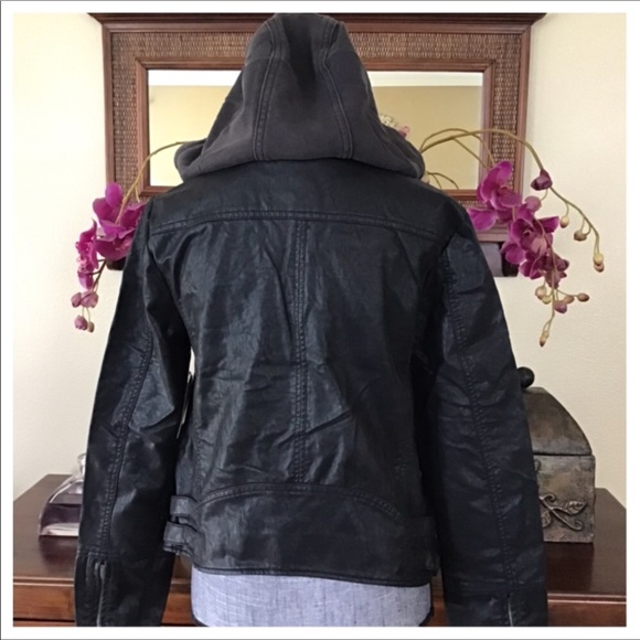 Free People Cleo Vegan Moto Hooded Jacket.  NWT. - Picture 8 of 13